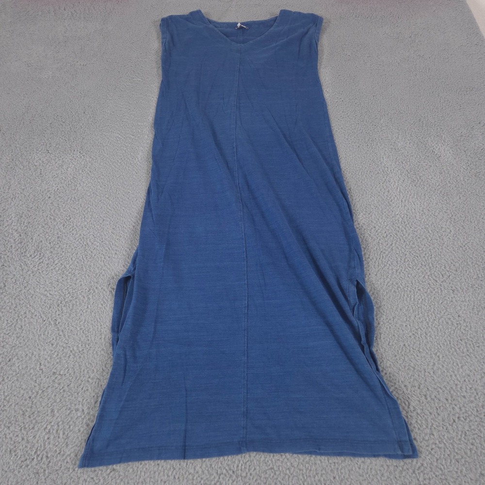 Fat Face Dress Womens 6 Maxi Slit Cotton Stretch Flutter Sleeve Preppy Casual